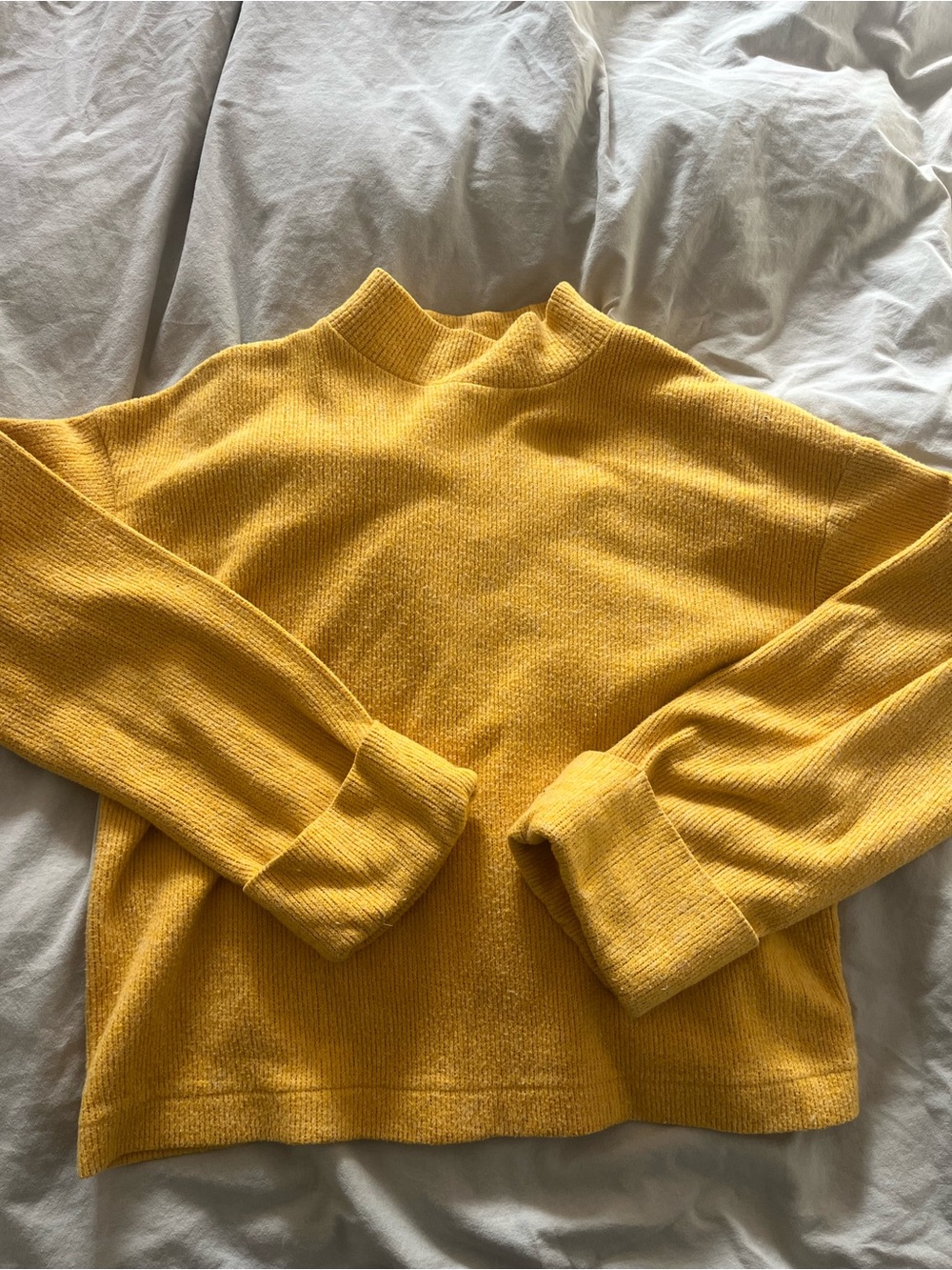 Zara Mustard Yellow Mock Neck Sweater